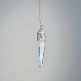 Hand Wrapped Clear Quartz Pendant for Clarity Balance 5.1cm