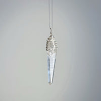 Hand Wrapped Clear Quartz Pendant for Clarity Balance 5.1cm