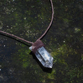 Himalayasol Spiritual Realm Natural White Crystal Pillar OriginalStone Necklace