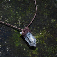 Himalayasol Spiritual Realm Natural White Crystal Pillar OriginalStone Necklace