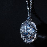 White Crystal Pendant Necklace for Energy
