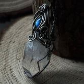 Wire-Wrapped Clear Quartz Pendant for Aura Cleansing