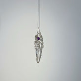 Wire Wrapped Clear Quartz Pendant for Clarity and Focus 5.4cm