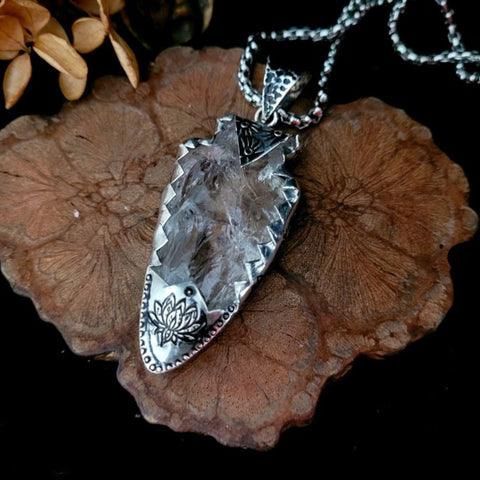 Clear Quartz Sterling Silver Necklace for Purification