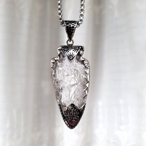 Clear Quartz Sterling Silver Necklace for Purification