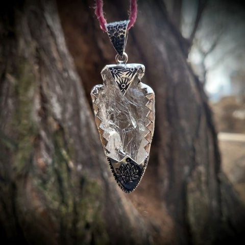 Clear Quartz Sterling Silver Necklace for Purification