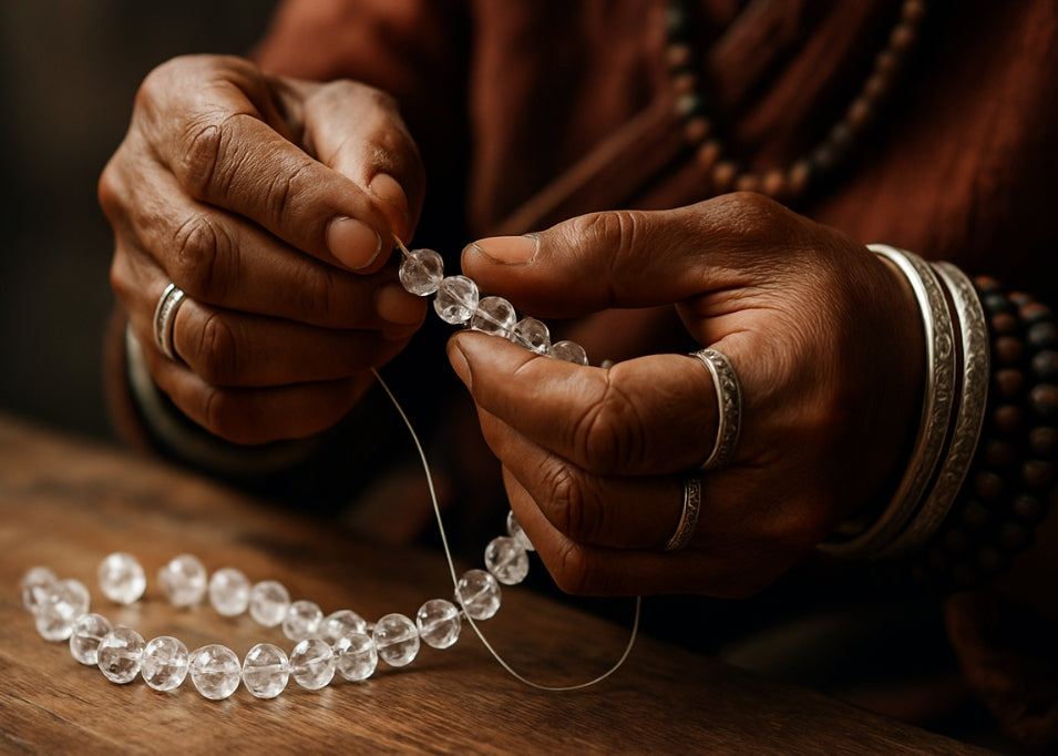 Handmade crystal bracelet production process