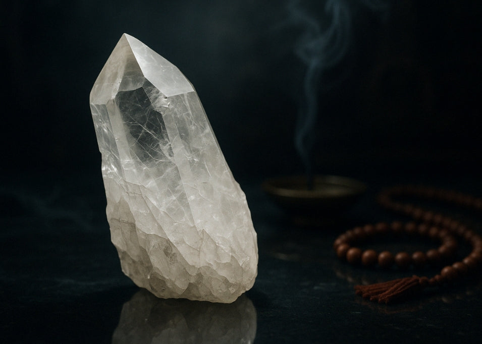 Himalayan Meditation White Crystal and Tibetan Incense Burner