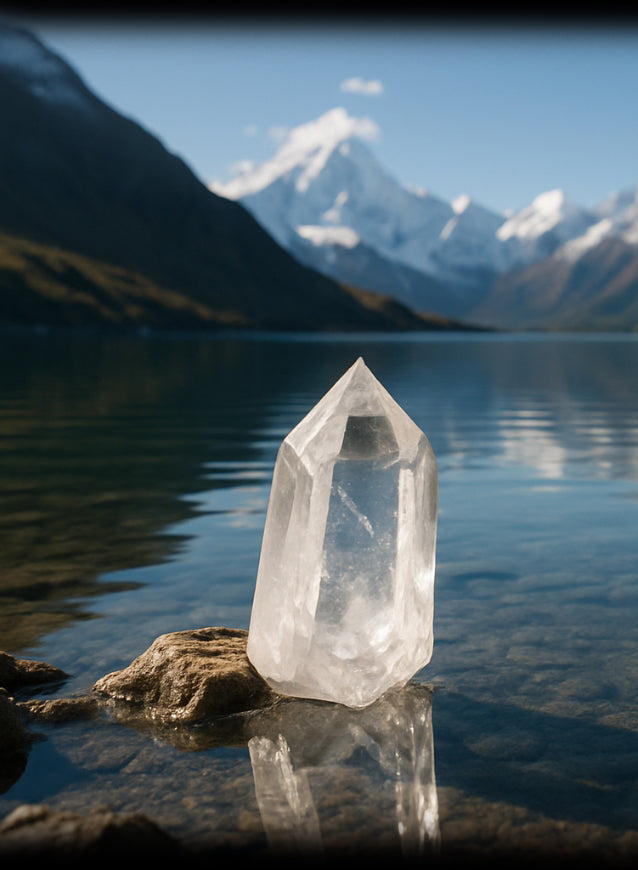 Himalayan clear crystals in a tranquil lake