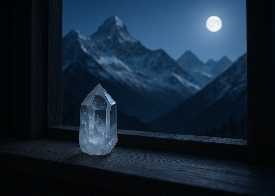 Himalayan white crystal absorbs moonlight energy