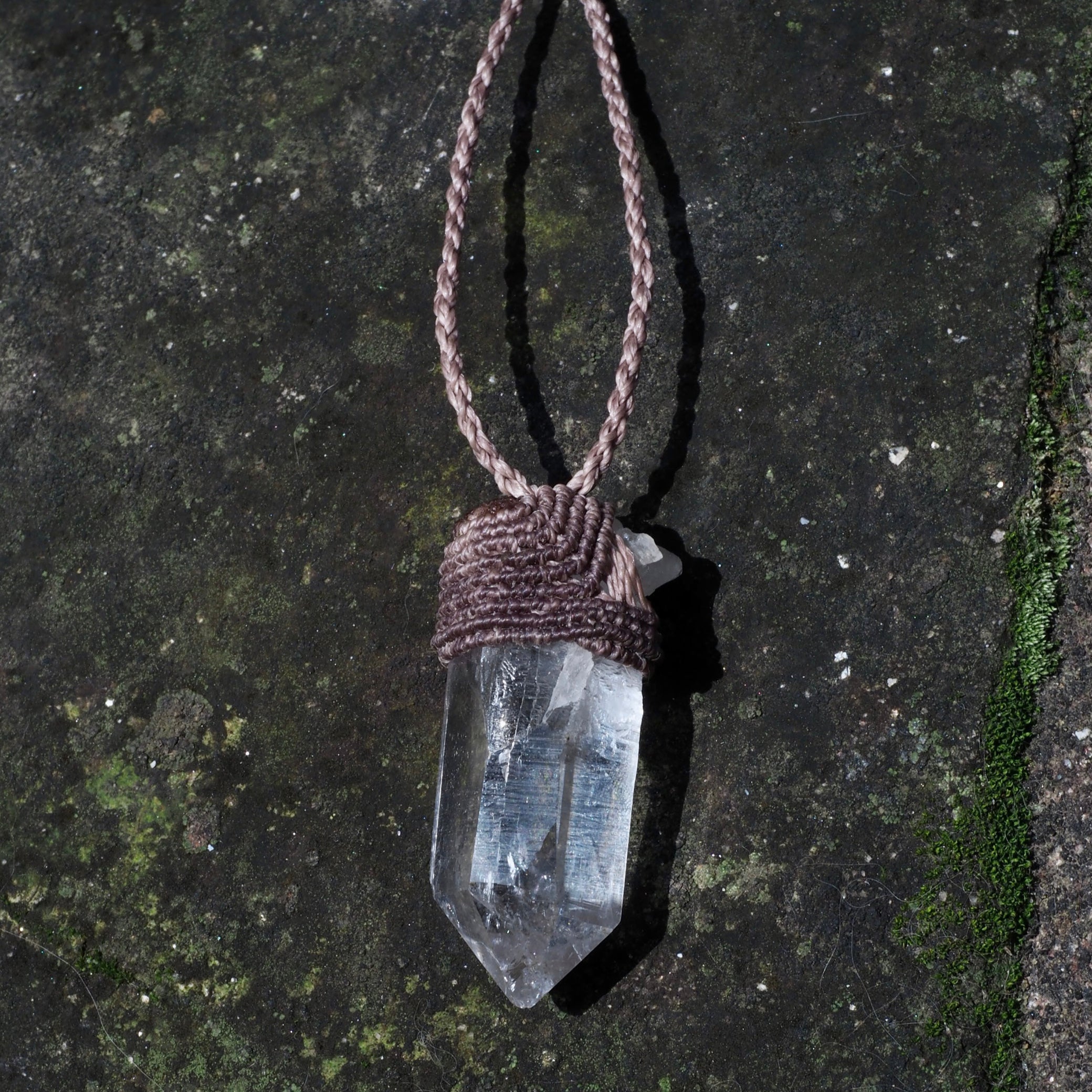 Himalayasol Spiritual Realm Natural White Crystal Pillar OriginalStone Necklace