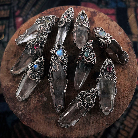 Himalayasol White Crystal Primitive Stone Necklace