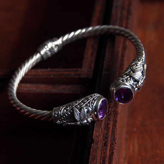 Purple River Valley Crystal Silver Bracelet