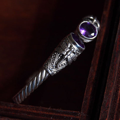 Purple River Valley Crystal Silver Bracelet