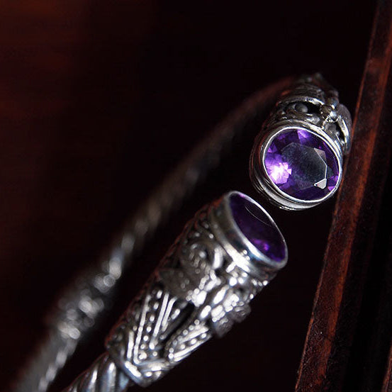 Purple River Valley Crystal Silver Bracelet
