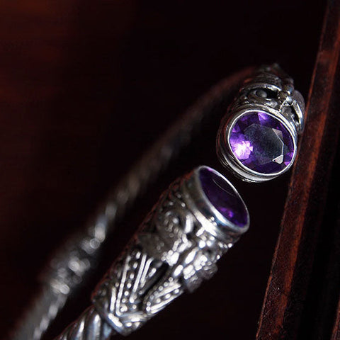 Purple River Valley Crystal Silver Bracelet