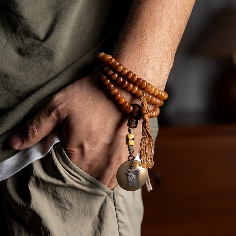 Tibetan natural yak bone bracelet exhibit