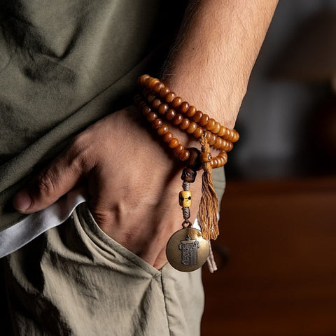 Tibetan natural yak bone bracelet exhibit