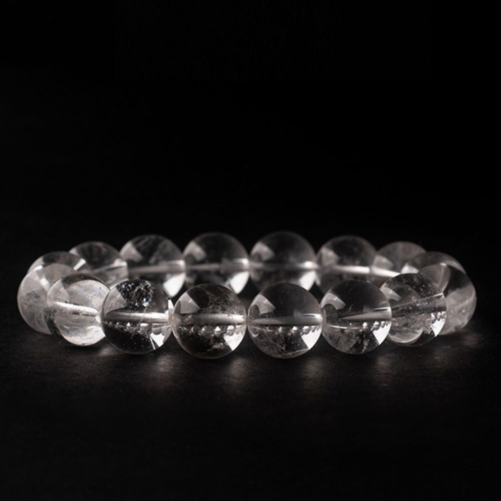 White Crystal Bead Bracelet for Balanced Energy Rainbow Version